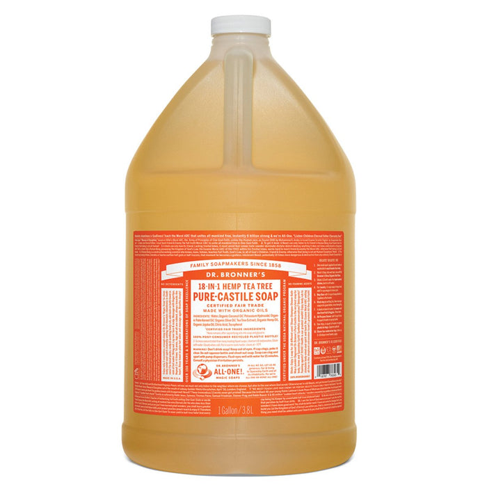 DR BRONNER'S Pure-Castile Tea Tree Liquid Soap Hemp 18-in-1 3.78L
