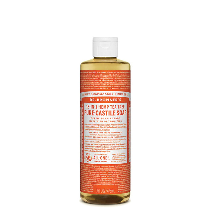 DR BRONNER'S Pure-Castile Tea Tree Liquid Soap Hemp 18-in-1 473ml