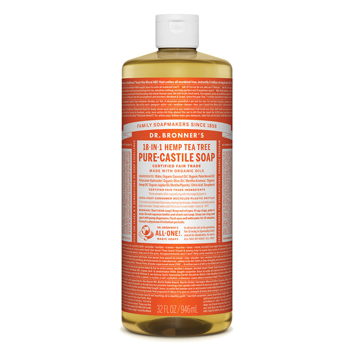 DR BRONNER'S Pure-Castile Tea Tree Liquid Soap Hemp 18-in-1 946ml