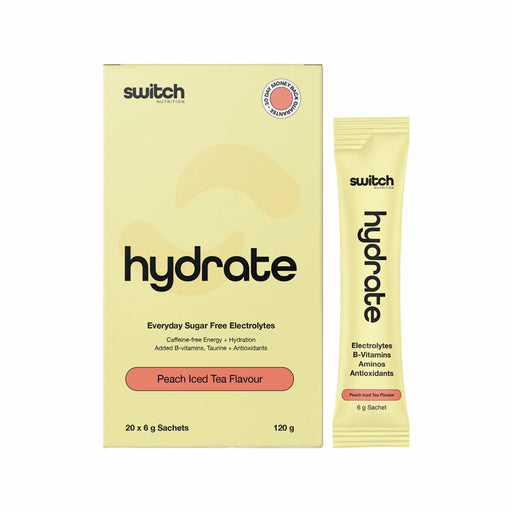 SWITCH NUTRITION Hydrate Everyday Sugar Free Electrolyte Schts Peach Iced Tea 20x6g