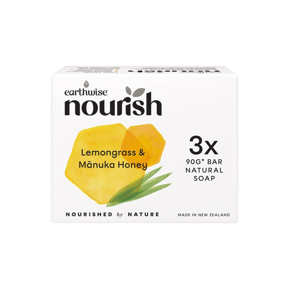 Earthwise Nourish Natural Soap Bar Lemongrass & Manuka Honey 3x90g — Australian Organic Products