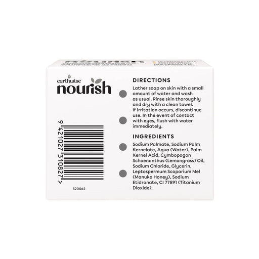 Earthwise Nourish Natural Soap Bar Lemongrass & Manuka Honey 3x270g