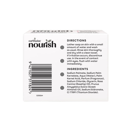 Earthwise Nourish Natural Soap Bar Rosehip & Almond Oil 3x270g