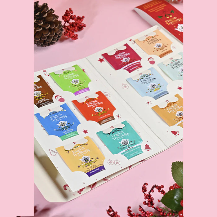 English Tea Shop Advent Calendar - Sachet Book Red - 24 Tea Sachets