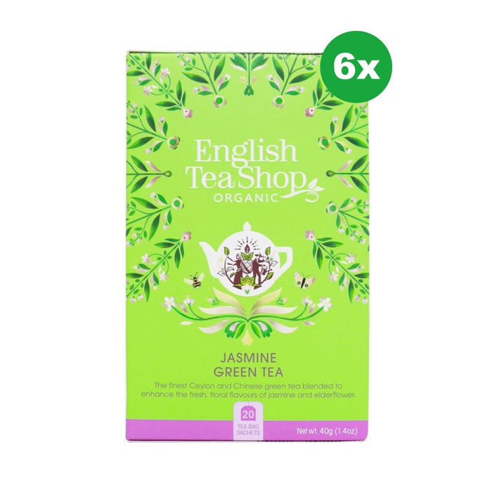 ENGLISH TEA SHOP Organic Jasmine Green Tea Teabags 20pc 6x