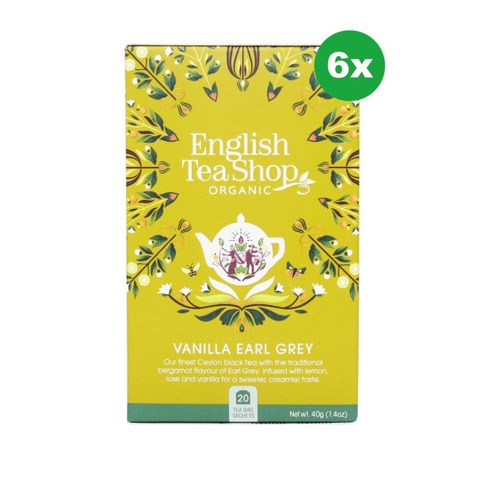 ENGLISH TEA SHOP Organic Vanilla Earl Grey Teabags 20pc 6x