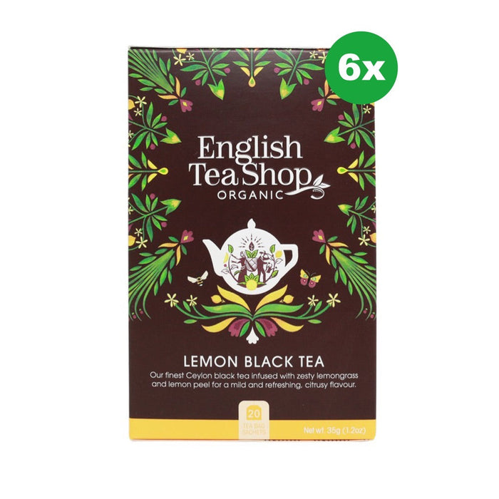 ENGLISH TEA SHOP Organic Lemon Black Tea Teabags 20pc 6x
