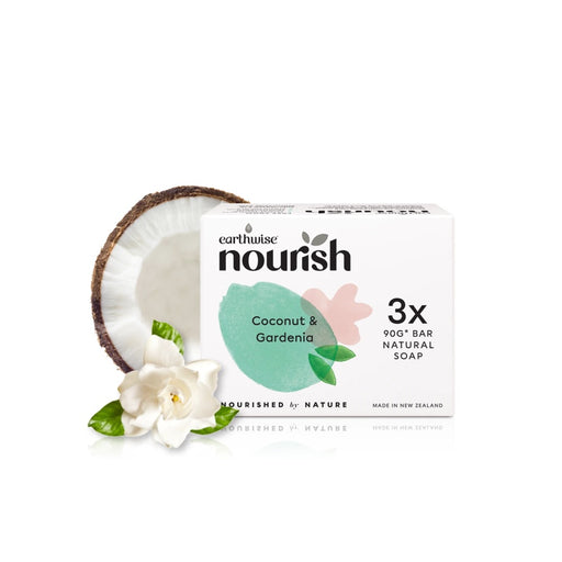 Earthwise Nourish Natural Soap Bar Coconut & Gardenia 3x270g