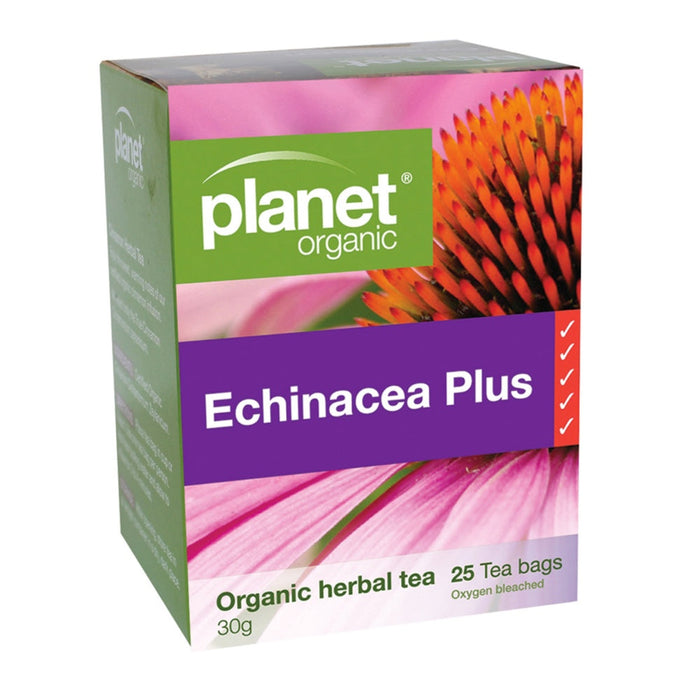 PLANET ORGANIC Echinacea Plus Herbal Tea 25 Bags 1 Box