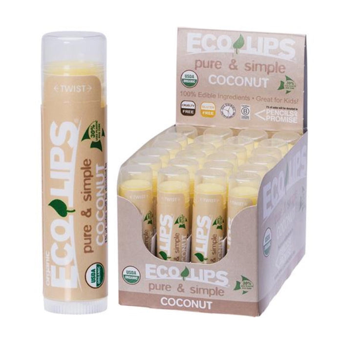 ECO LIPS Coconut Lip Balm Bulk Box of 24 (24 x 4.25g) Coconut