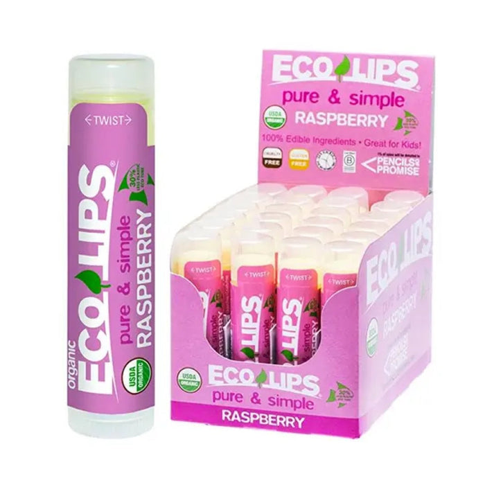 ECO LIPS Coconut Lip Balm Bulk Box of 24 (24 x 4.25g) Raspberry