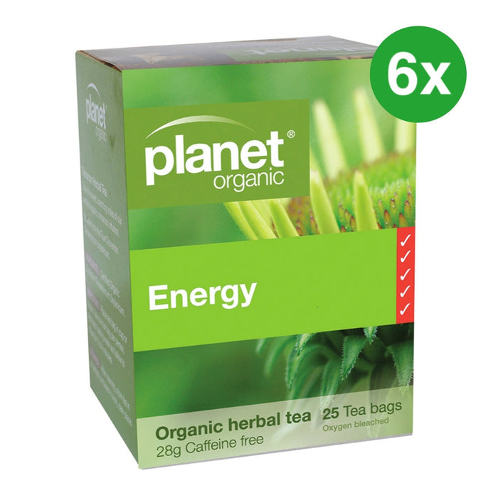 PLANET ORGANIC Energy Herbal Tea 25 Bags 6 Boxes