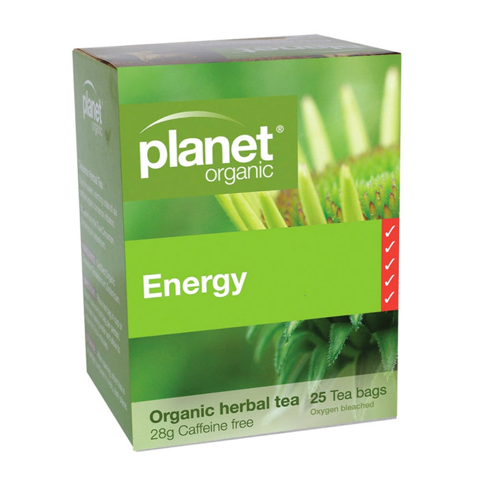PLANET ORGANIC Energy Herbal Tea 25 Bags 1 Box