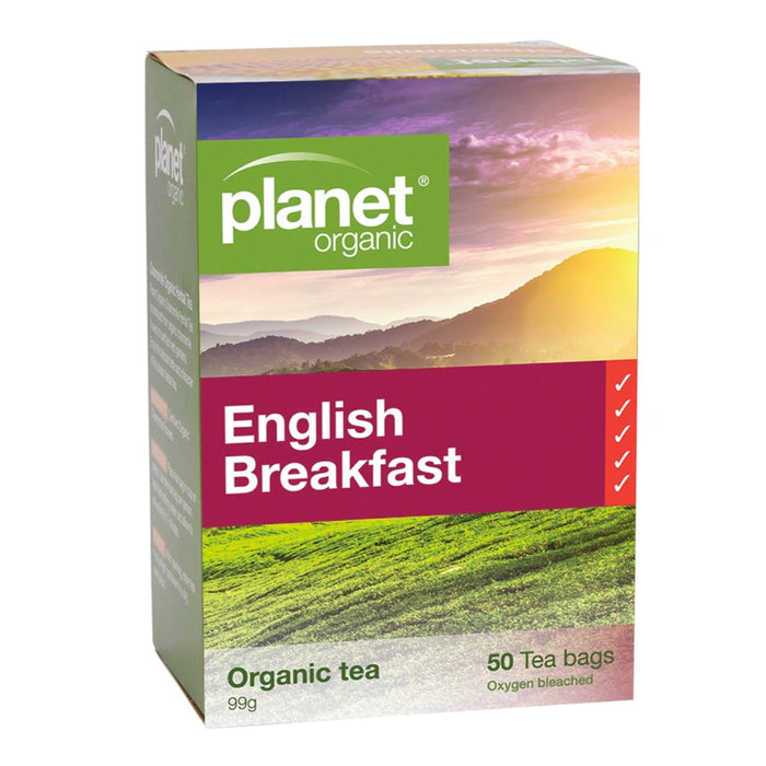 PLANET ORGANIC English Breakfast Herbal Tea 50 Bags 1 Box
