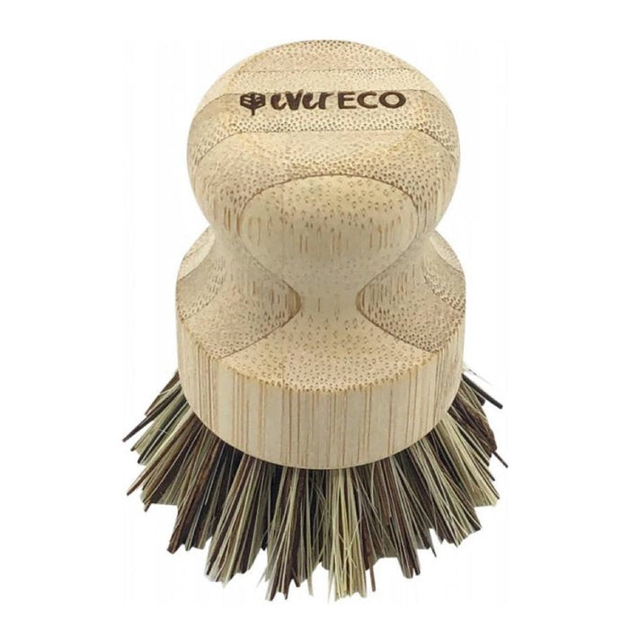 EVER ECO Veggie Scrubber Bamboo Handle, Sisal Bristles or Palm Leaf Bristles Palm Leaf Bristles