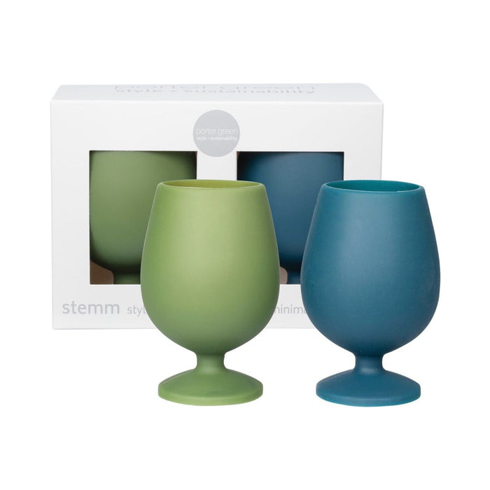 PORTER GREEN Stemm Silicone Wine Glass Set 2x250ml Chepstow