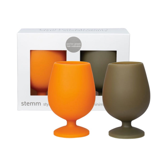 PORTER GREEN Stemm Silicone Wine Glass Set 2x250ml Welshpool