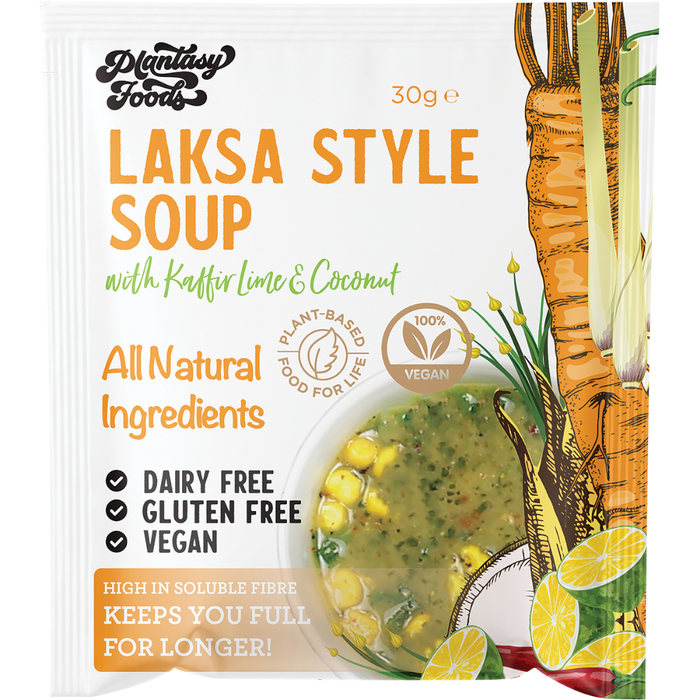 Plantasy Foods The Good Soup Laksa with Kaffir Lime and Coconut - 8x30g