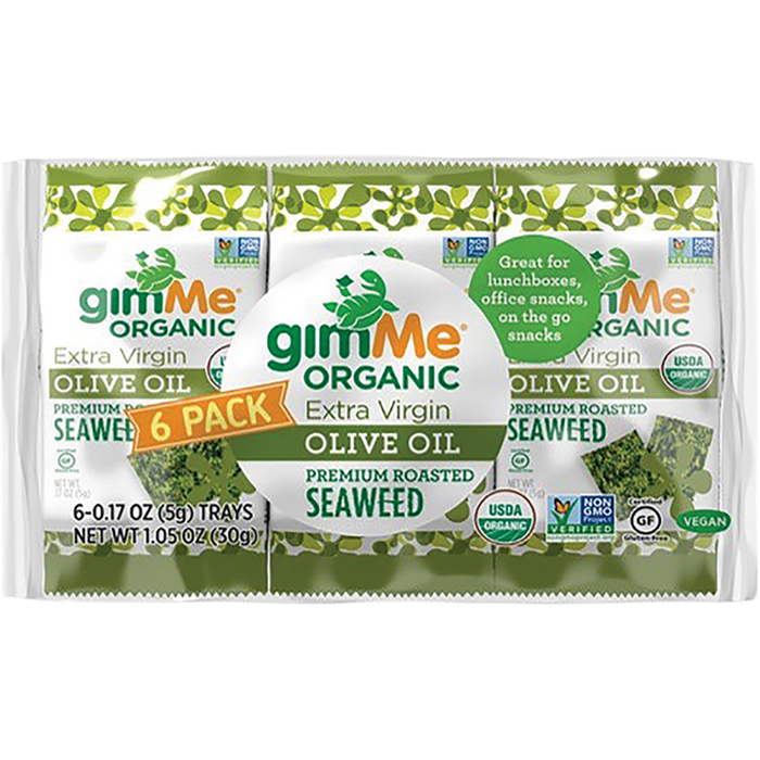 GIMME 6 pack Roasted Seaweed Snacks Olive Oil 6x5g