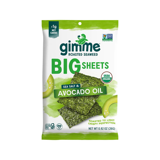 GIMME Roasted Seaweed Big Sheets Sea Salt&Avocado Oil 7 Sheets 26g