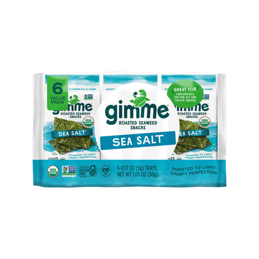 GIMME Roasted Seaweed Snacks Sea Salt 6x5g