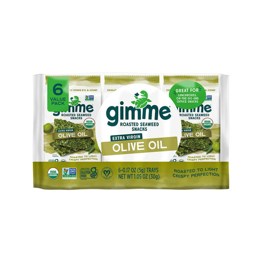 GIMME Roasted Seaweed Snacks Olive Oil 6x5g