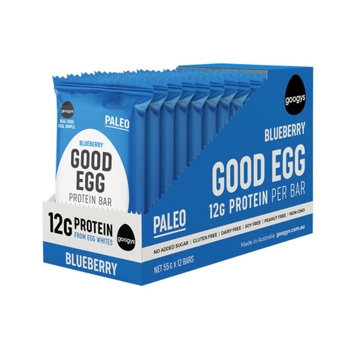 GOOGYS Good Fat Protein Bar 45g x 12 Display Blueberry