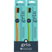 Two GRIN toothbrushes in packaging with teal and navy design.