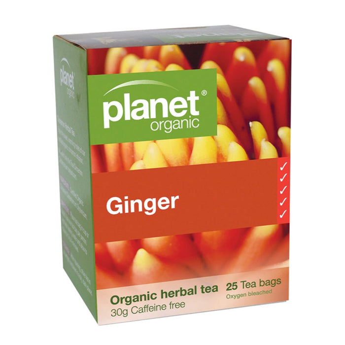 PLANET ORGANIC Ginger Herbal Tea 25 Bags 1 Box