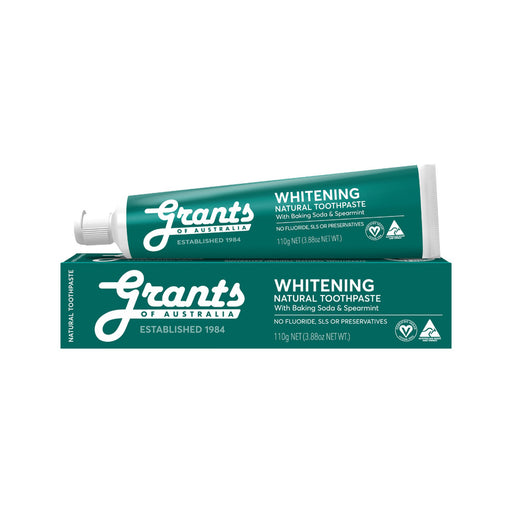 Grants Natural Toothpaste Whitening with Baking Soda & Spearmint (Fluoride Free) 110g