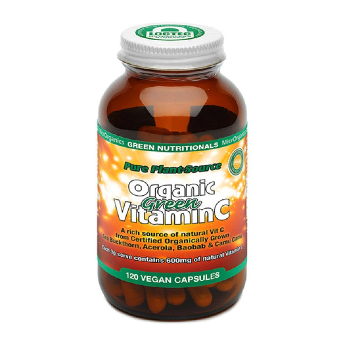 GREEN NUTRITIONALS Organic Green Vitamin C Veg Capsules 600mg 120 Veg Capsules