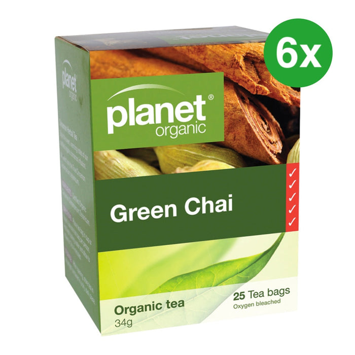 PLANET ORGANIC Green Chai Herbal Tea 25 Bags 6 Boxes (Extra 5% Off)