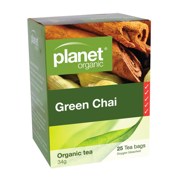 PLANET ORGANIC Green Chai Herbal Tea 25 Bags 1 Box