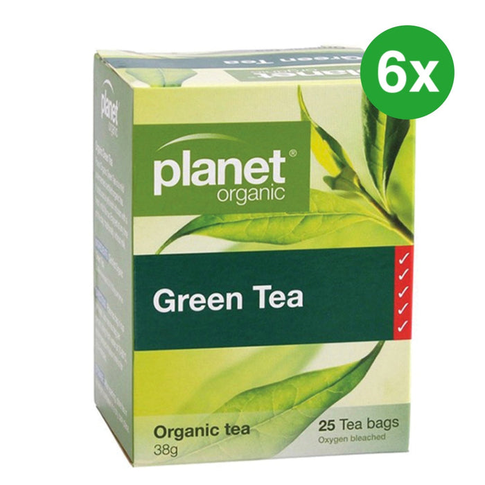PLANET ORGANIC Green Tea Herbal Tea 25 Bags 6 Boxes