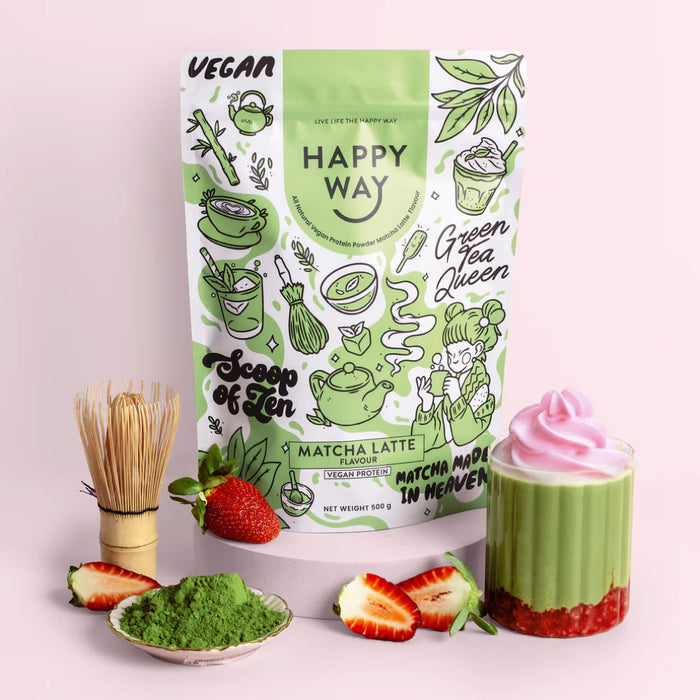 HAPPY WAY Vegan Protein Powder Matcha Latte 500g
