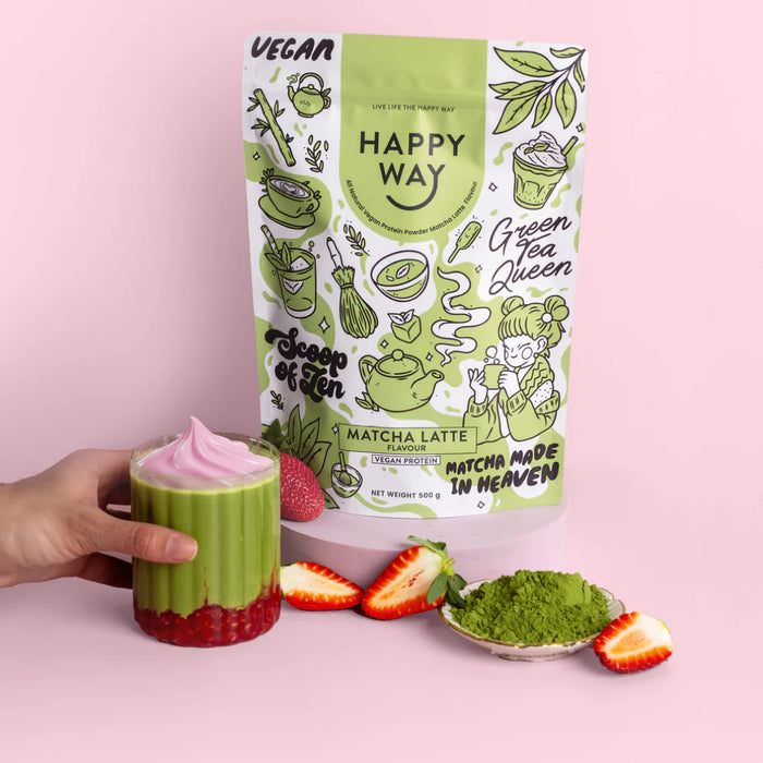 HAPPY WAY Vegan Protein Powder Matcha Latte 500g