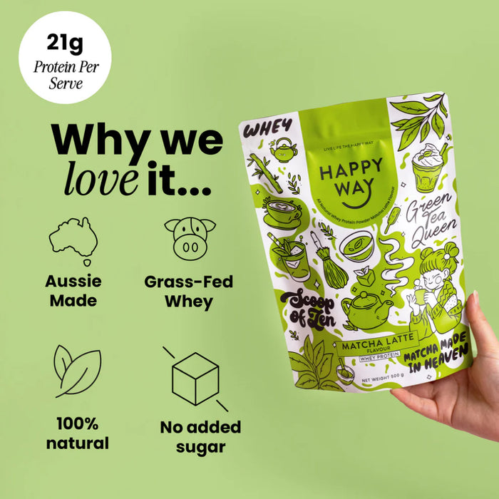 HAPPY WAY Whey Protein Powder Matcha Latte 500g