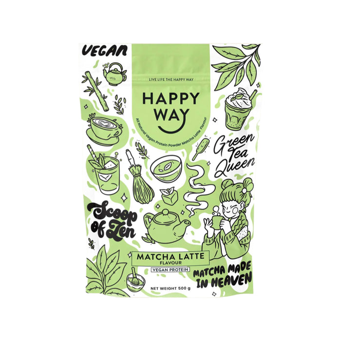 HAPPY WAY Vegan Protein Powder Matcha Latte 500g
