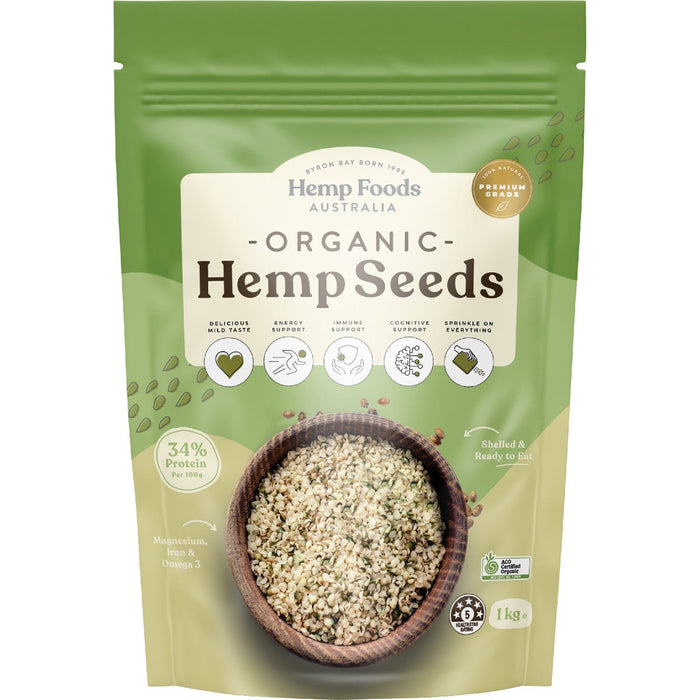 HEMP FOODS AUSTRALIA Organic Hemp Seeds Hulled 1kg