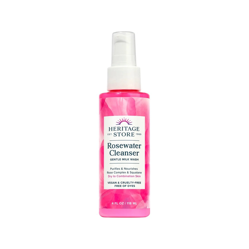 HERITAGE STORE Rosewater Cleanser Dry to Combination Skin 118ml —  Australian Organic Products