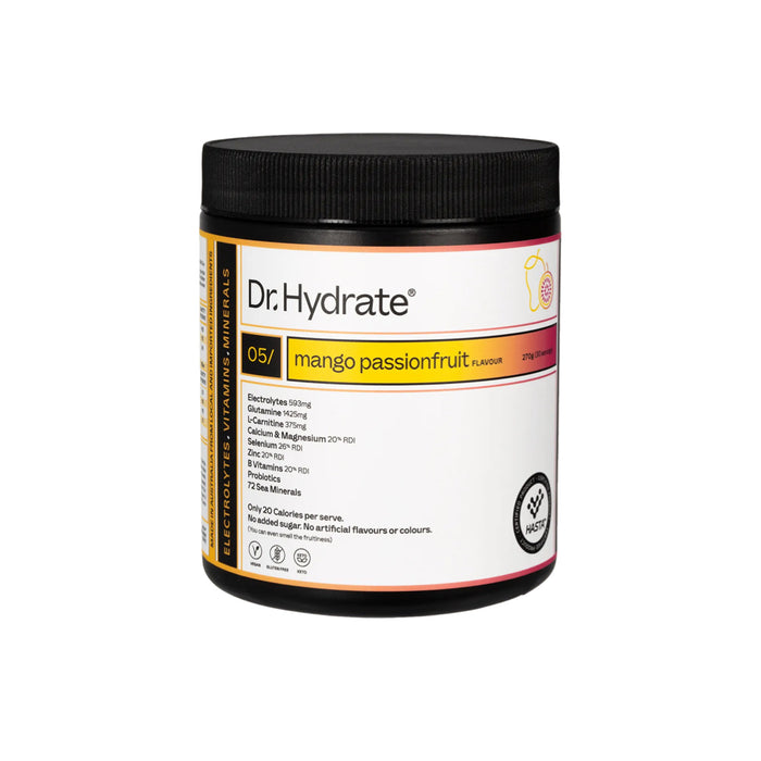 DR HYDRATE All-In-One Hydration Drink Hasta Cert Mango Passionfruit 270g