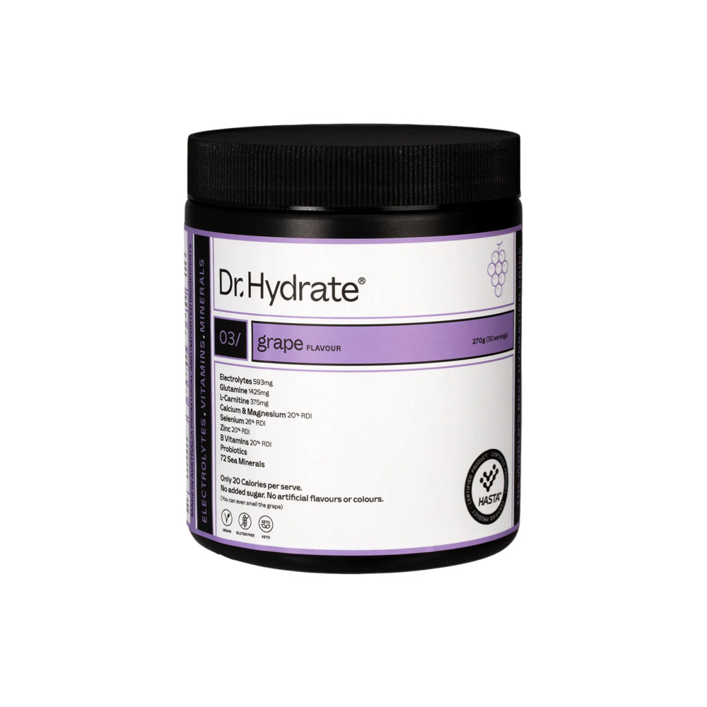 DR HYDRATE All-In-One Hydration Drink Hasta Cert Grape 270g