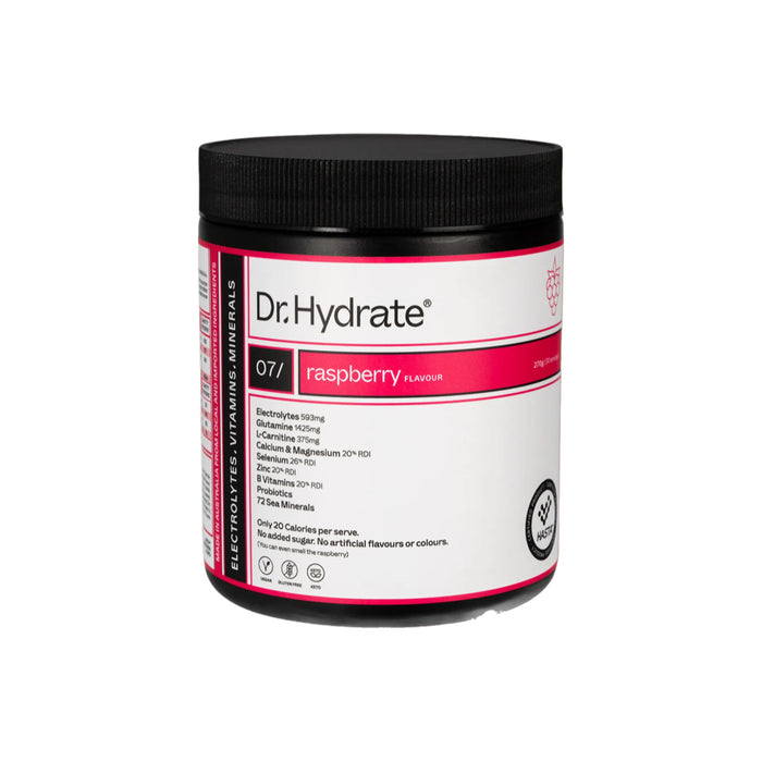 DR HYDRATE All-In-One Hydration Drink Hasta Cert Raspberry 270g