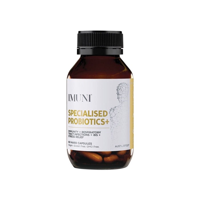 IMUNI Specialised Probiotics+ Immunity, Respiratory, IBS, Stress 60c