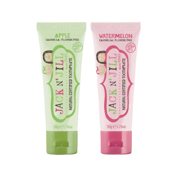 JACK N' JILL Toothpaste Children Two Flavour Pk Apple & Watermelon 6x50g