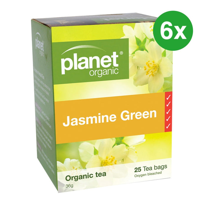 PLANET ORGANIC Jasmine Green Herbal Tea 25 Bags 6 Boxes (Extra 5% Off)