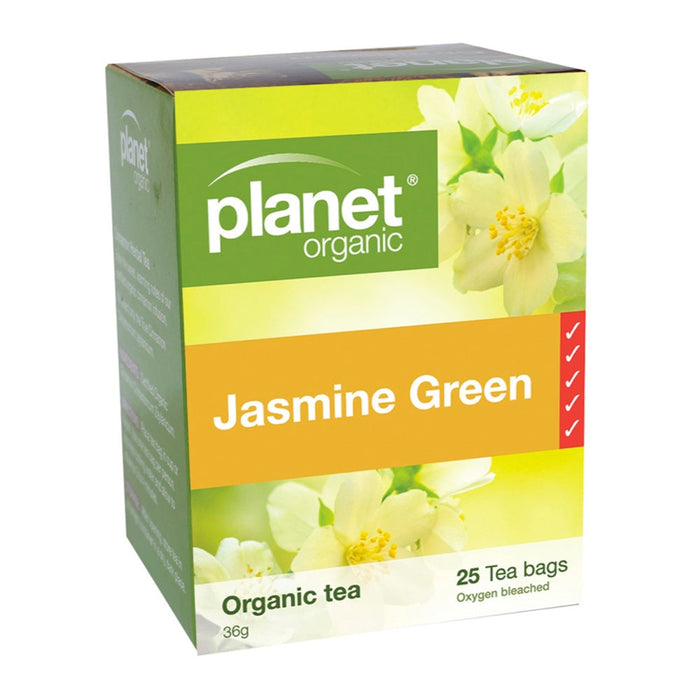 PLANET ORGANIC Jasmine Green Herbal Tea 25 Bags 1 Box