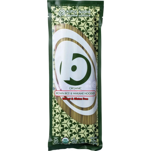 KING SOBA Organic Brown Rice & Wakame Noodles 250g
