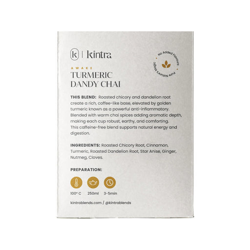 KINTRA FOODS Herbal Tea Bags Turmeric Dandy Chai 32pk