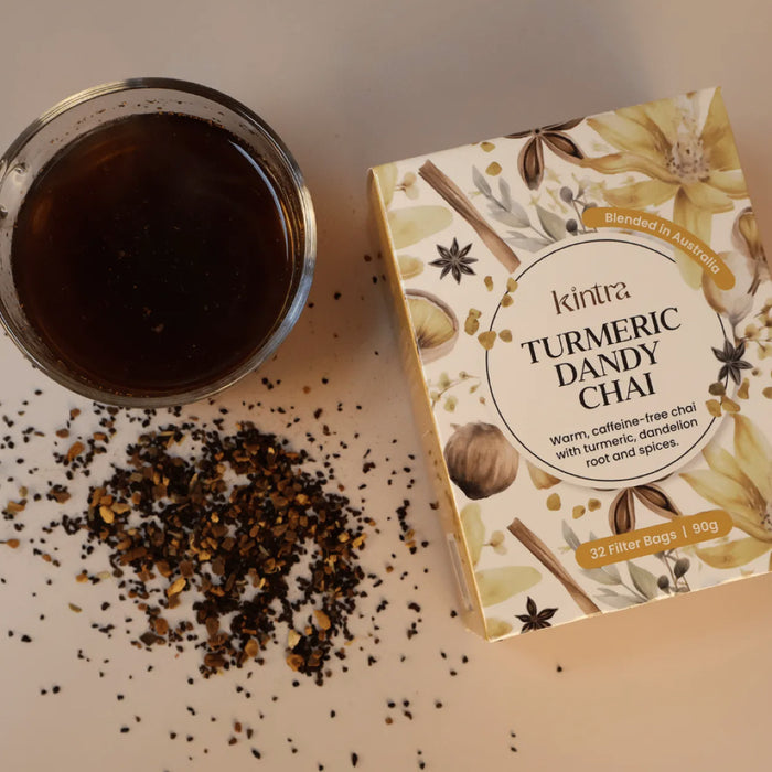 KINTRA FOODS Herbal Tea Bags Turmeric Dandy Chai 32pk